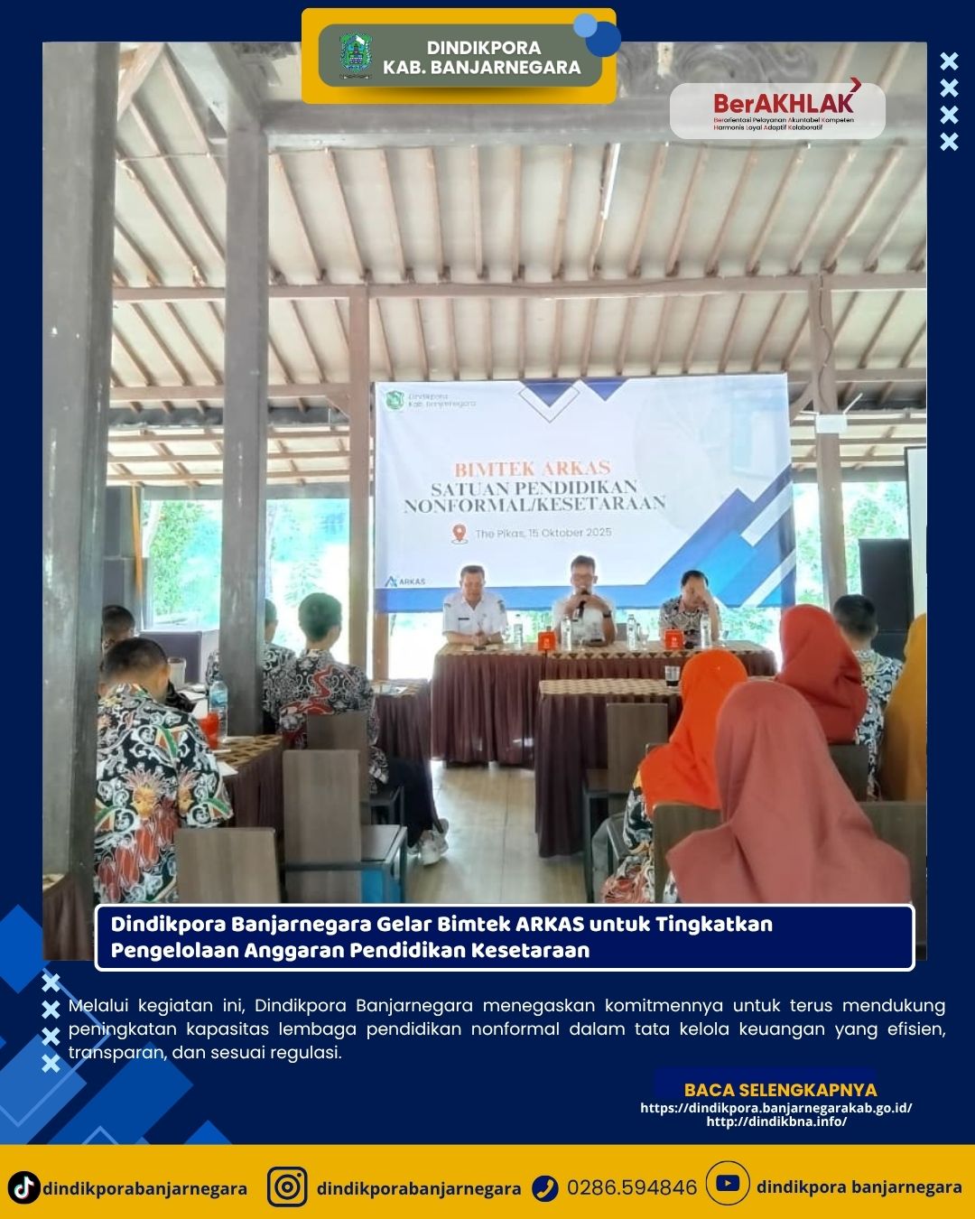 Dindikpora Banjarnegara Gelar Bimtek ARKAS untuk Tingkatkan Pengelolaan Anggaran Pendidikan Kesetara